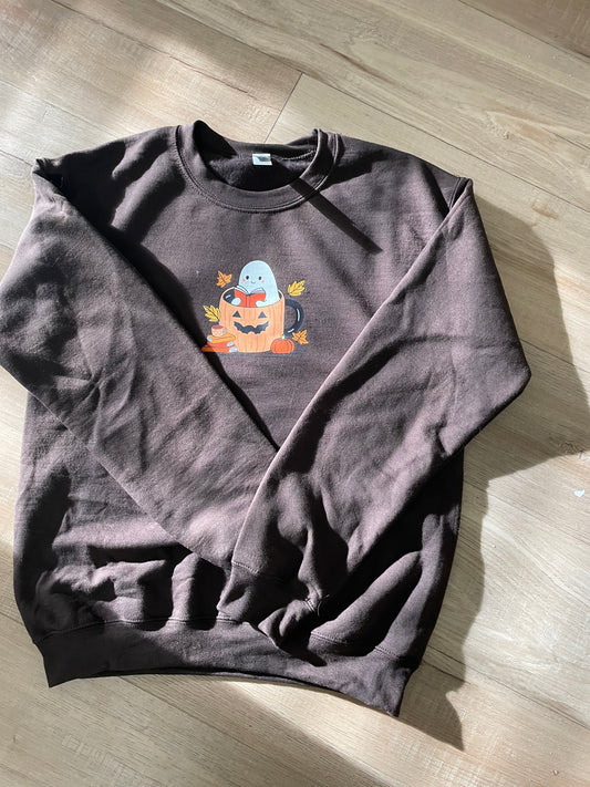 brown ghostie crewneck